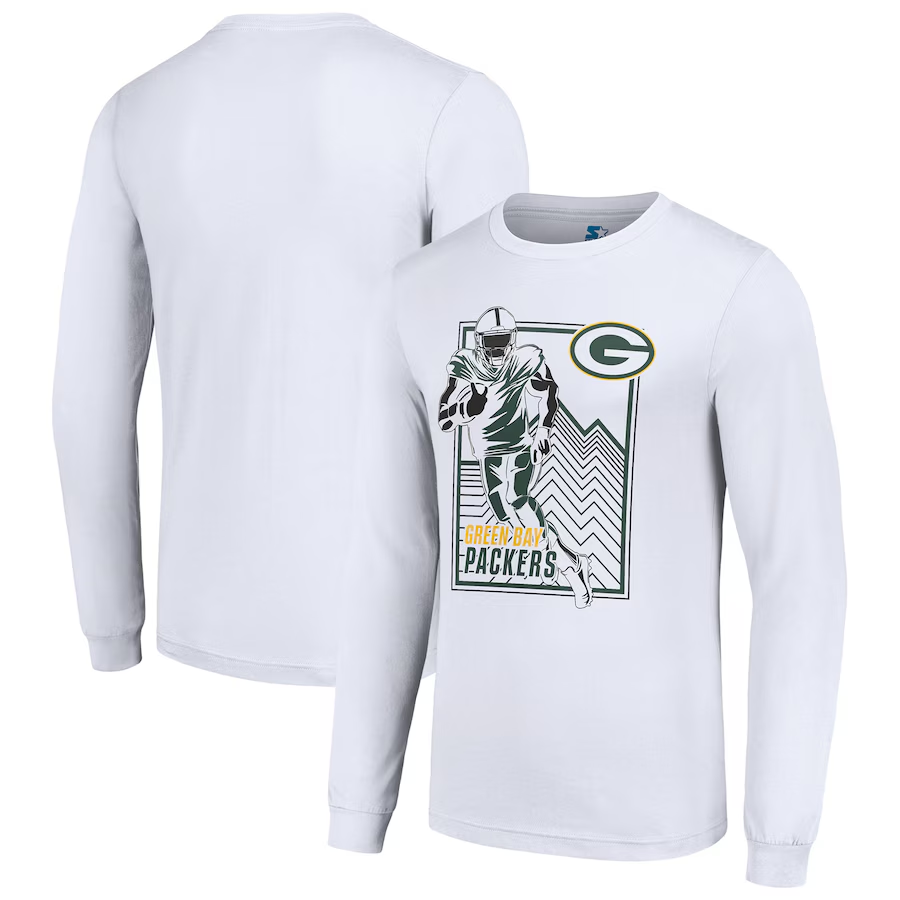Men Green Bay Packers white 2024 NFL Long sleeve T Shirts->nfl t-shirts->Sports Accessory